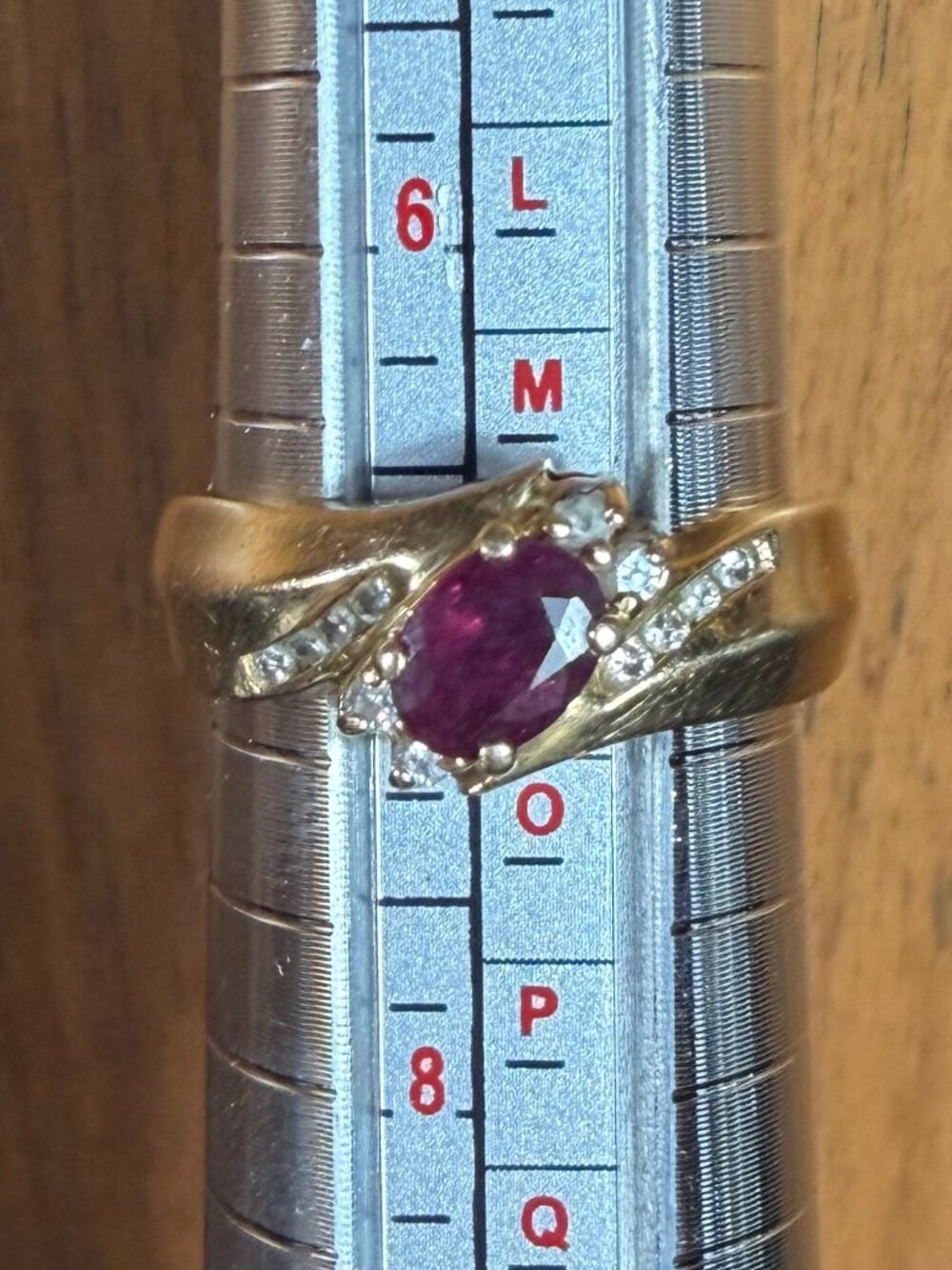 14K Yellow Gold Ruby and Diamond Ring Sz 7 w/ 10K Gold Ruby Pendant -Anniversary - Picture 9 of 14